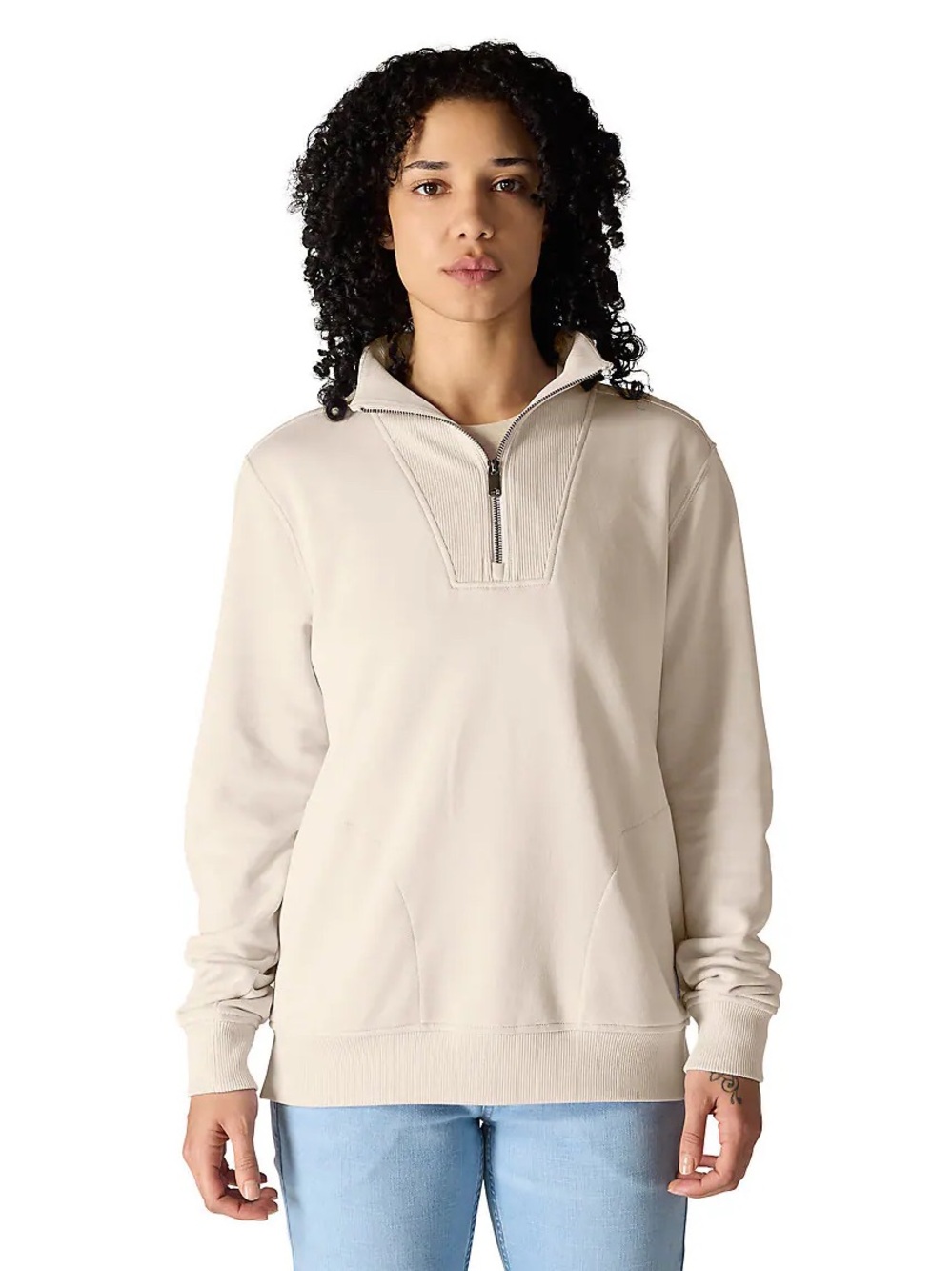 Carhartt Half-Zip Sweatshirt Women’s Tencel Fiber Series Oat Beige Small